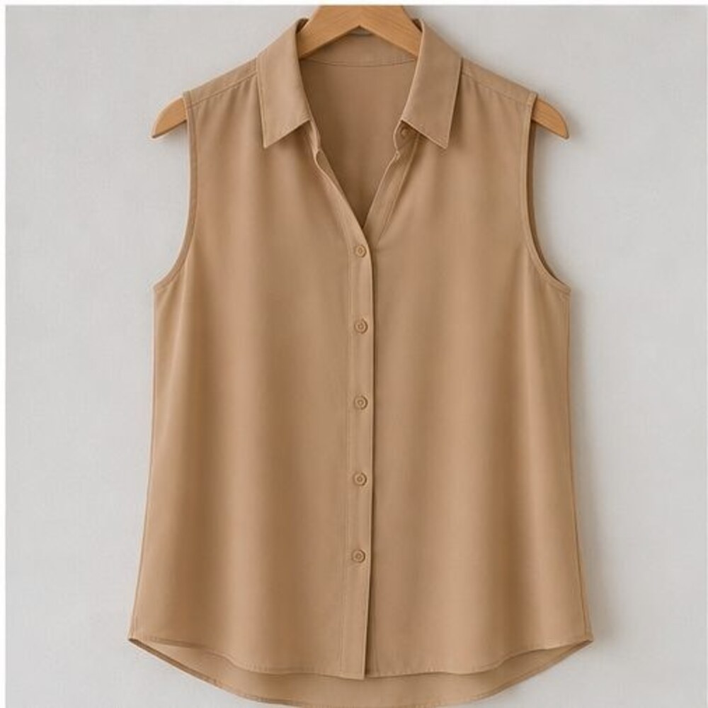 Camel Ruffle Blouse